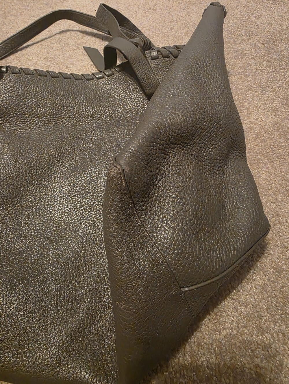 AllSaints Gray Leather Braided-Edge Tote - Picture 6 of 11